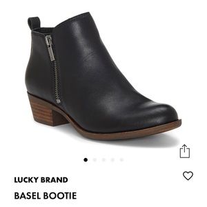 Lucky brand Basel black leather bootie size 6